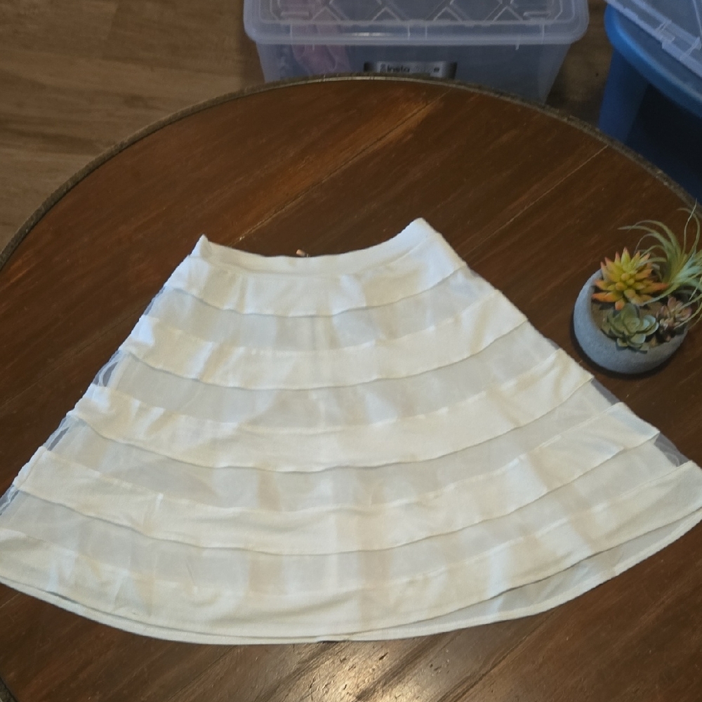 Elegant White Layered Skirt